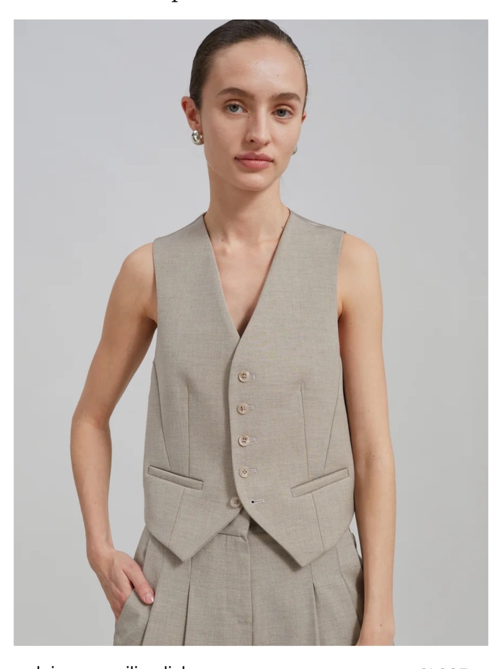 The Frankie Shop Beige Tailored Button Vest